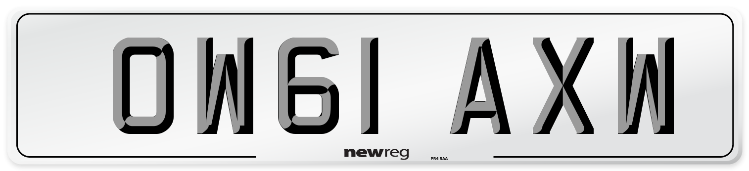 OW61 AXW Number Plate from New Reg